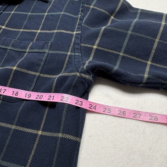 EDDIE BAUER Men Flannel Shacket Shirt Sz L Blue Checker Outdoors Versatile 30-4 - Picture 6 of 9